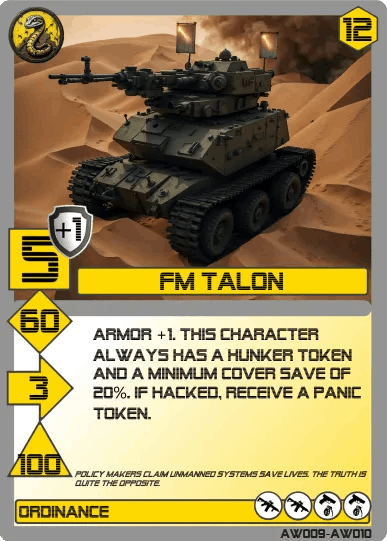 Tank in the final game card 
