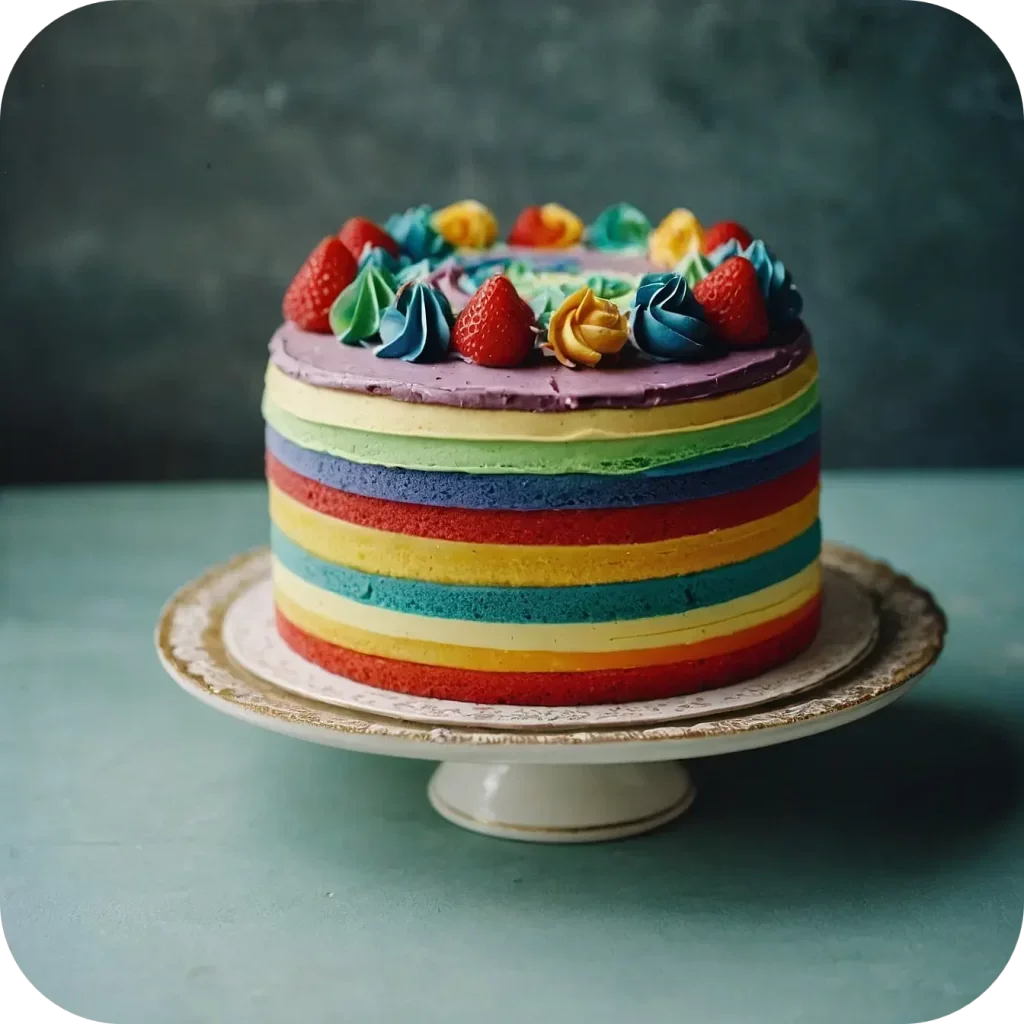 ai photograph of a colourful cake