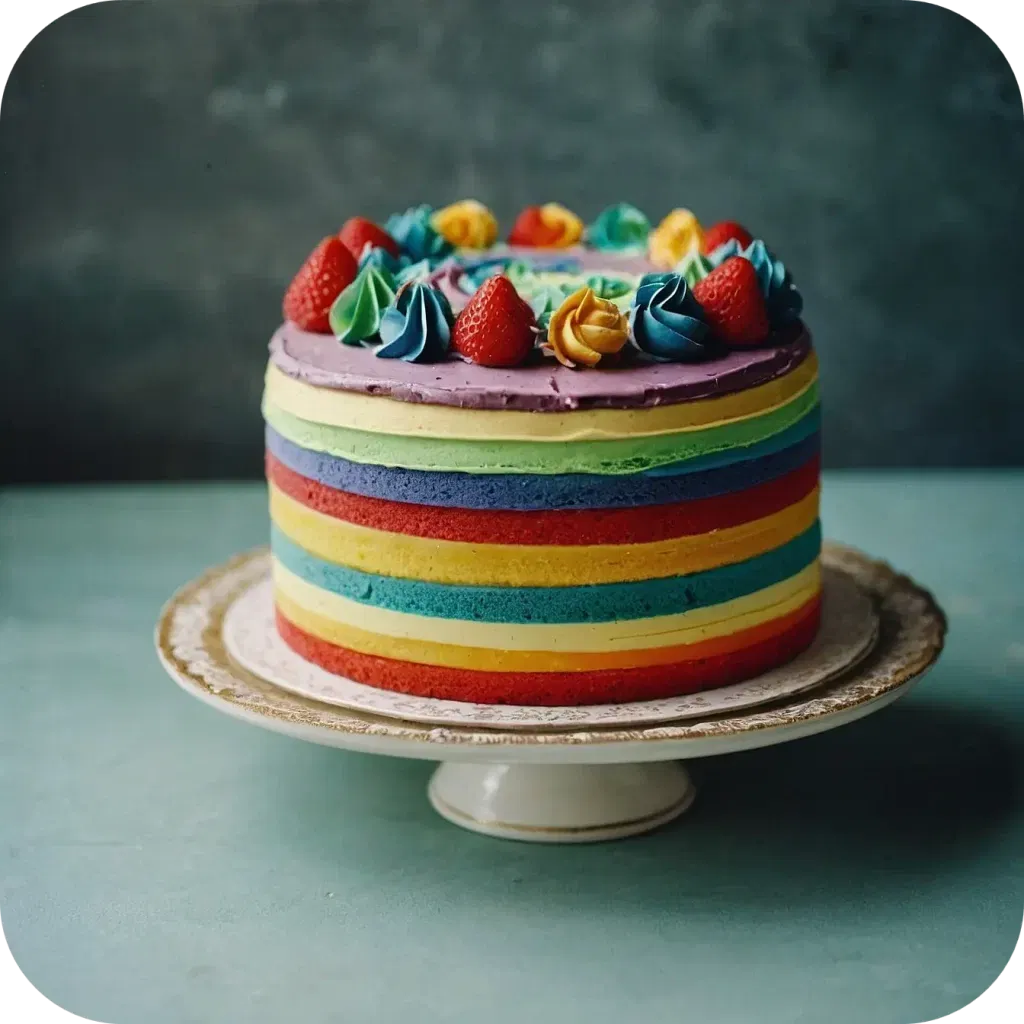 ai photograph of a colourful cake