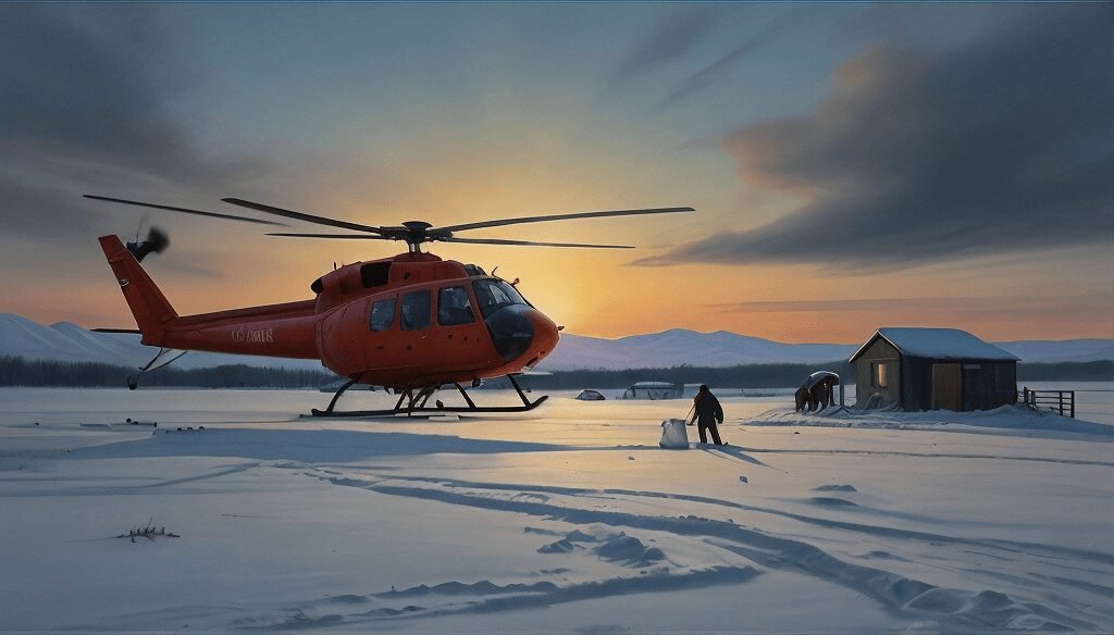 AI-generated-image-of-an-exploration-helicopter-in-the-arctic